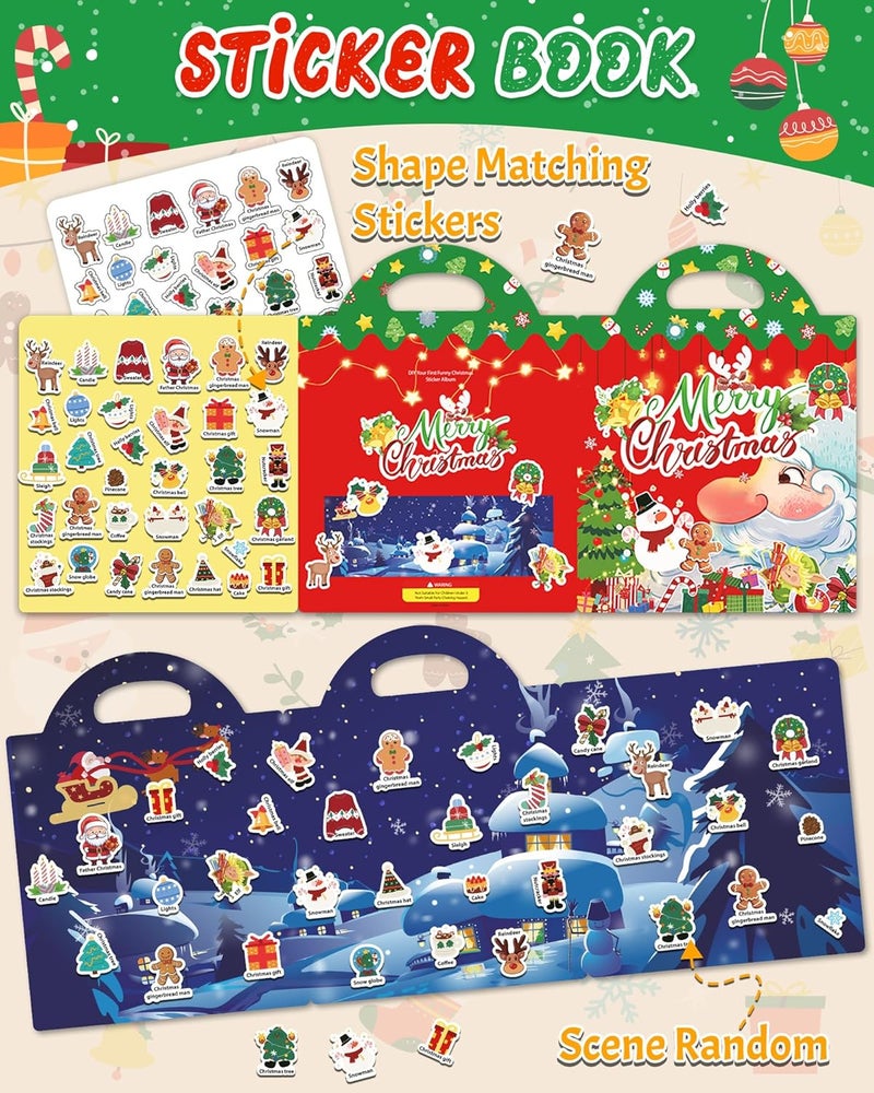 Benresive Reusable Sticker Books for Kids, Sticker Books for Toddlers, Toddler Travel Toys Activities Crafts Ages 3 and Up Birthday Gifts - Christmas - Image 2